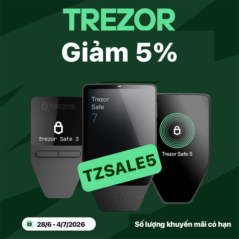Trezor giảm giá 5%